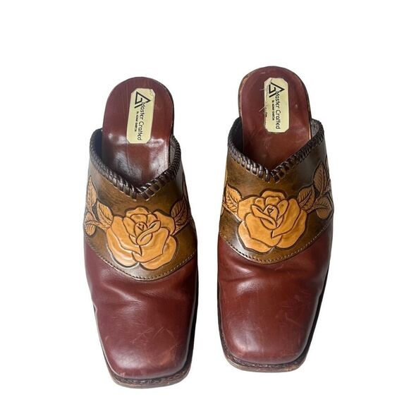 Adam Garcia master crafted wooden / leather clogs - Picture 4 of 16